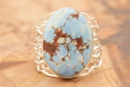 Genuine Golden Hill Turquoise Sterling Silver Branch Ring